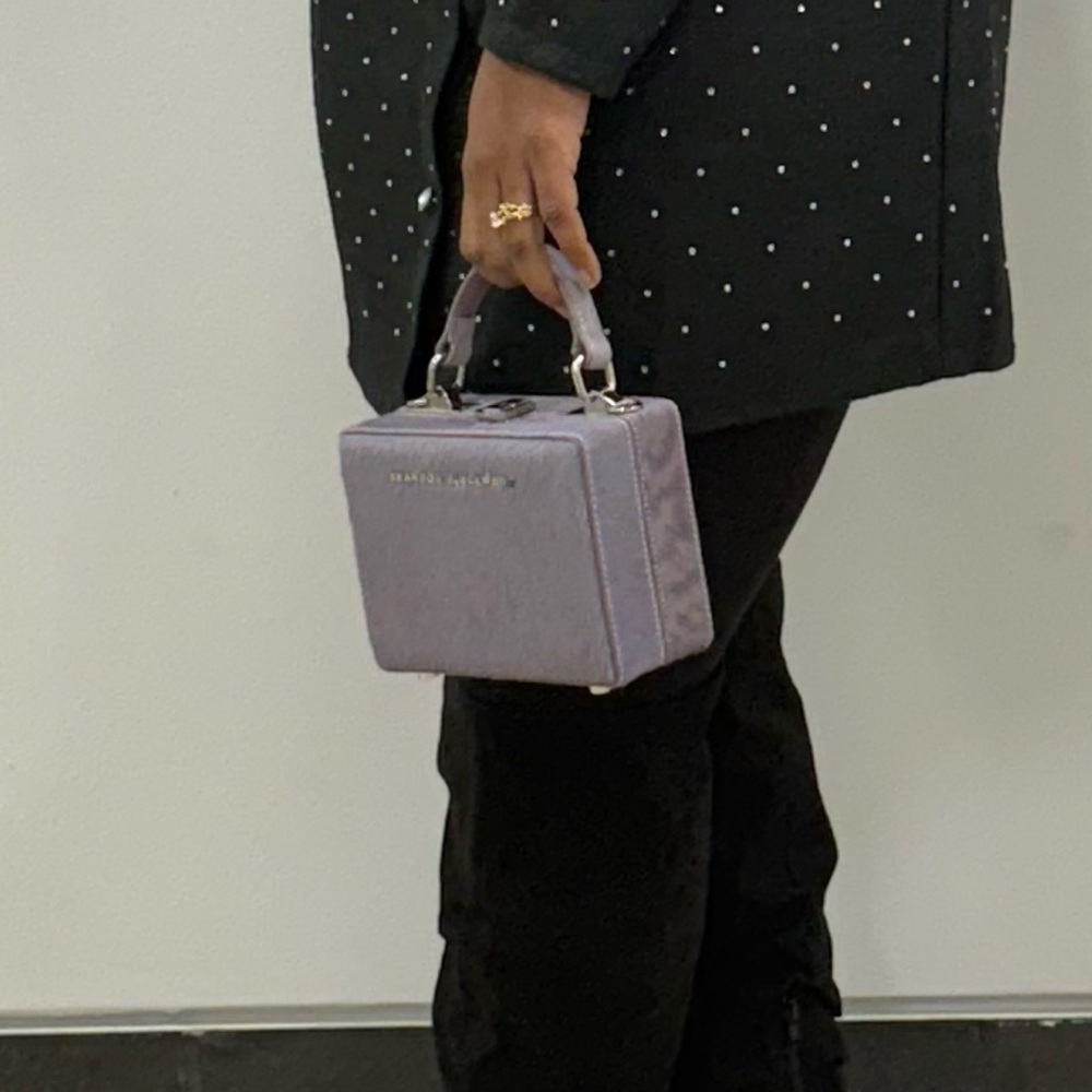 Brandon Blackwood lavender sheep skin purse